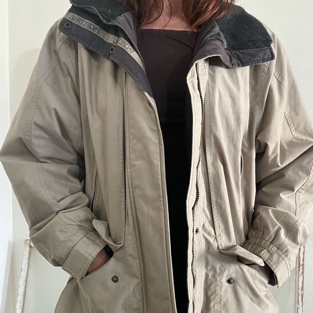 Vintage Pacific Trail Taupe Utility Parka | 90s-Y2K Neutral Outdoor Coat